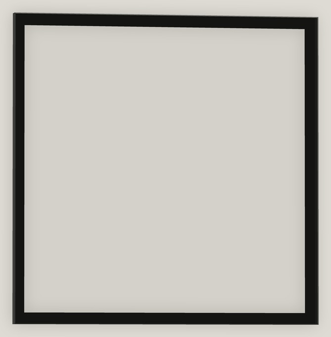FRAMED F.02, a 40 by 40 inch steel angle frame, frame only, shown to scale against the rest of the series.